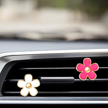 6 Pcs Daisy Vent Clips for Car (Red, White, Black / 1 Count (Pack of 6))