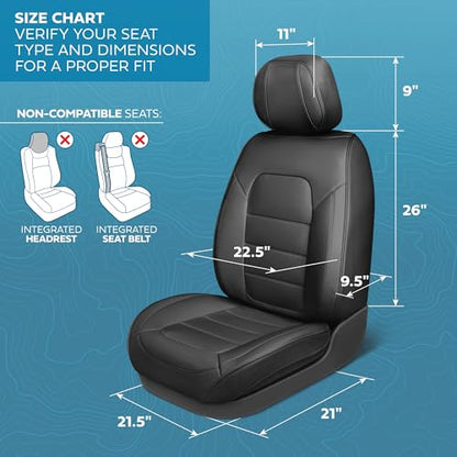 Curated Black Label Napa Leather Seat Covers for Cars & SUVs (Black Label / Front Seats)