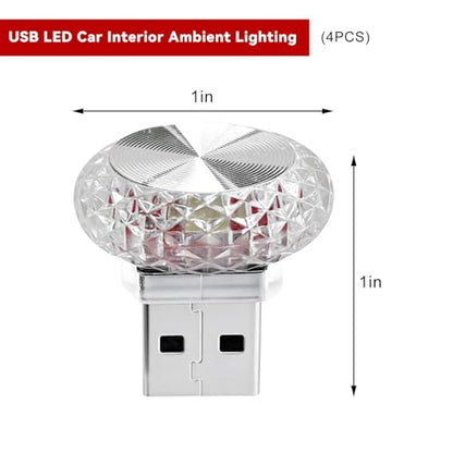 4 PCS USB LED Car Interior Atmosphere Lamp (White)