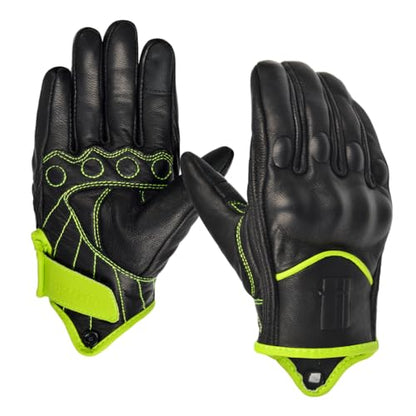 Harssidanza Woman Touch Motorcycle Racing Gloves GL016US Yellow Green (X-Large / Yellow Green)