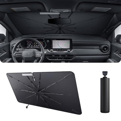 2025 Upgrade Car Windshield Sun Shade Windshield Sunshade Umbrella [Star Fabric] Protect Car from Sun Rays&Heat Damage Keeps Vehicle Cool (S3)