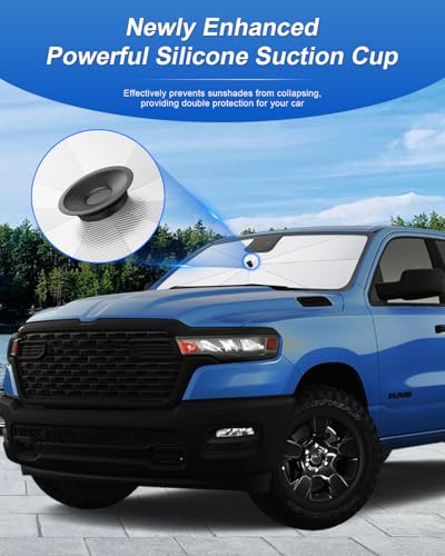 for 2026 Dodge Ram 1500 Car Windshield Sun Shade Umbrella (2019-2026 Ram 1500 2500 3500)