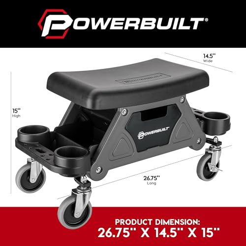 Heavy Duty Utility Rolling Seat Upgraded with Padding (Foam Cushion)