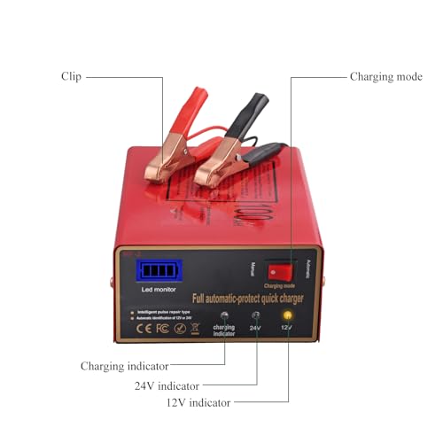 12 24V Battery Charger 10A (red)
