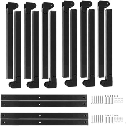 Wall Mount Wood Organizer and Lumber Storage Rack with 3 (Black-4 PACK)