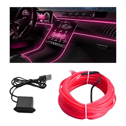 EL Wire Interior Car LED Strip Lights (Pink)