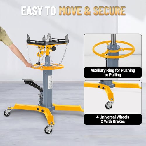 Dual Plunger Hydraulic Transmission Jack 1322lbs Capacity (1322 LBS / Yellow)