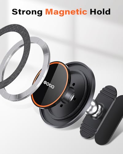 for MagSafe Car Mount with 17 N54 Magnets (Orange-MagSafe)