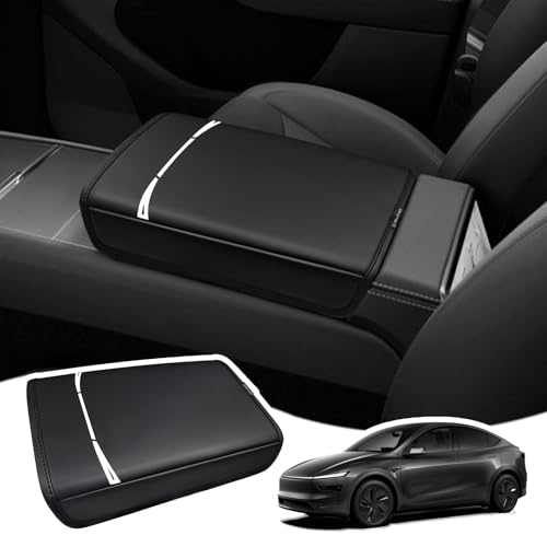Armrest Cover for Tesla Model Y Refresh 2026 (13) 25+ |Juniper| Black, Regular)