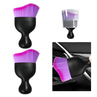 2 PCS Car Detailing Brush (Double Purple / 2 PCS)