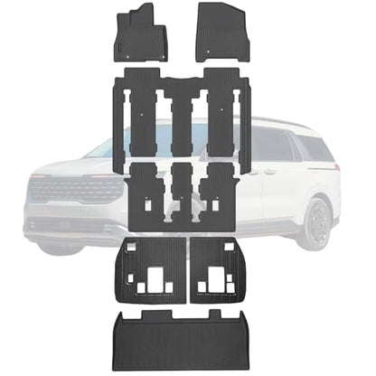 Floor Liners & Backrest Mat for 2022 (2022-26 |For KIA Carnival Hybrid Version|Full Set)