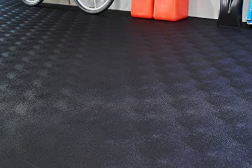 Seamless Sheet Vinyl Shed Flooring Cover with Bonded Fibrous Backing (8' x 12' / Midnight Black)