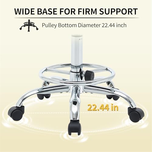 Rolling Stool with Back (Black / With Back & Footrest)