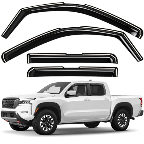 Window Deflectors Smoke Tinted in (For Frontier 22-26 Crew Cab)