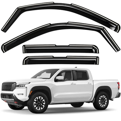 Window Deflectors Smoke Tinted in (For Frontier 22-26 Crew Cab)