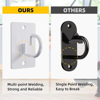 3 Pcs Wall Anchors for Resistance Bands (G Hooks-White-3Pcs)
