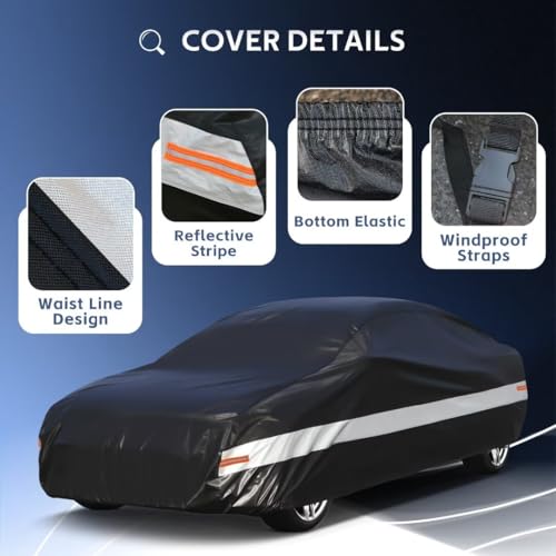 10 Layers Car Cover Custom Fit for Ford Mustang (Black Gray / Custom Fit for Ford Mustang)