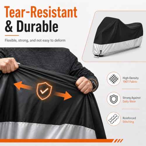 Motorcycle Cover Waterproof Outdoor with Lock (us-2xl)