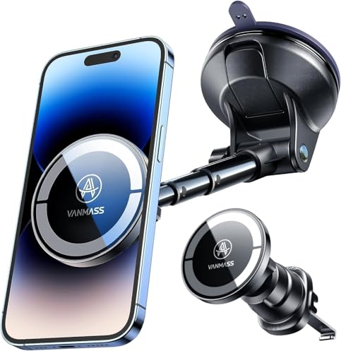 for MagSafe Car Holder [Dash+Windshield+Vent] Magnetic Phone Mount (Black)