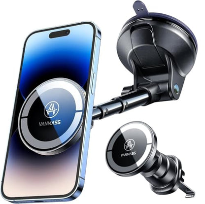 for MagSafe Car Holder [Dash+Windshield+Vent] Magnetic Phone Mount (Black)