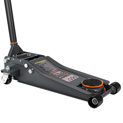 3-Ton (6600lbs) Low Profile Hydraulic Heavy-Duty Steel Floor Jack with Dual Pistons Quick Lift Pump, Home and Workshop Car Maintenance for Various Vehicles (Orange, 3 Ton Low Profile) (Orange / 3 Ton)