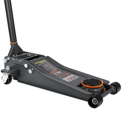3-Ton (6600lbs) Low Profile Hydraulic Heavy-Duty Steel Floor Jack with Dual Pistons Quick Lift Pump, Home and Workshop Car Maintenance for Various Vehicles (Orange, 3 Ton Low Profile) (Orange / 3 Ton)