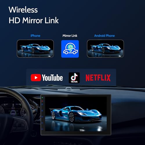 Double Din Car Stereo Radio with 7 inch HD Touchscreen (32GB (No Camera))