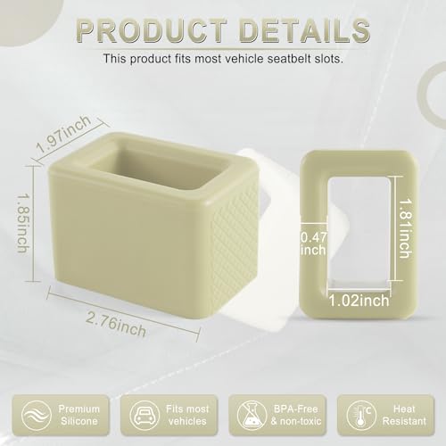 2PCS Seat Belt Buckle Holder (Beige)
