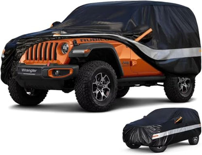 10 Layers Car Cover Custom Fit for Jeep Wrangler 2Door 2dr (Black Gray / Custom Fit for JEEP Wrangler-2)