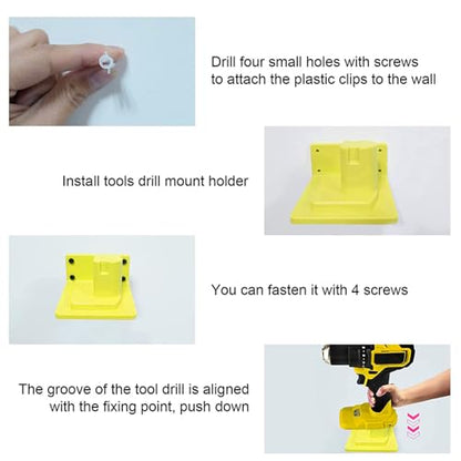 10 Pack Tool Holder Compatible with Ryobi 18V Wall Mount Plastic (10 Pack)