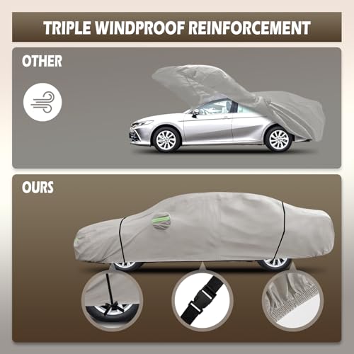 Car Cover Fit for Toyota Camry 1996 (Khaki / Custom Fit for Toyota Camry Honda Accord)