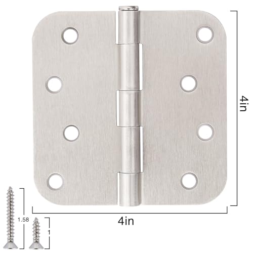 3 Pack Door Hinges 4 Inch Brushed Nickel 5 (Satin Nickel-4 in / 3 Pack)