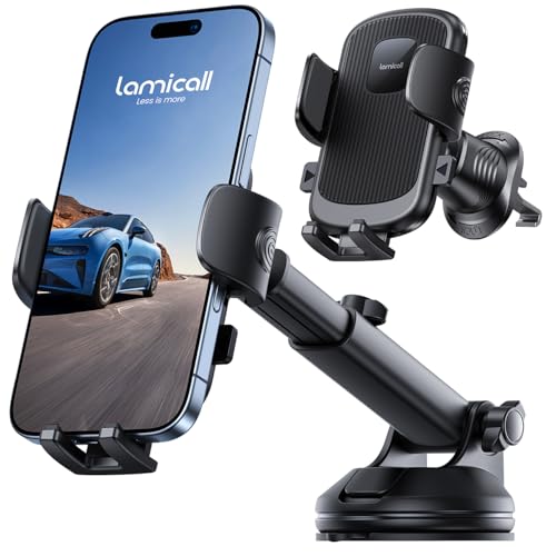 Car Phone Holder Dashboard Vent Windshield 70 LBS Suction 3 (Black)