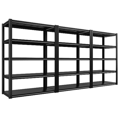 Garage Shelving 48.2" W Storage Shelves 3000LBS Metal Shelving Heavy Duty Adjustable Metal Shelf 5 Tier Pantry Shelves for Basement Warehouse Supermarket 72.2" H x 24.2" D x 48.2" W (72.2"H x 24.2"D x 48.2"W)