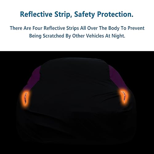Waterproof Car Cover All Weather Snowproof UV Protection Windproof Outdoor Full car Cover (A0-Fit Sedan Length(Up to 153 inch） / Purple)