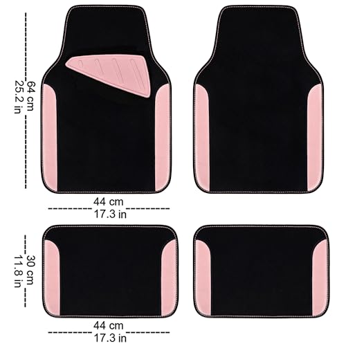 Waterproof Universal Fit Car Floor Mats (Light pink)