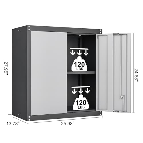 Garage Wall Cabinet (27.95"H Wall Cabinet / Black&grey)