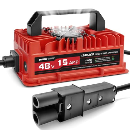 15 Amp 48 Volt Golf Cart Battery Charger for Yamaha G19 (Red)