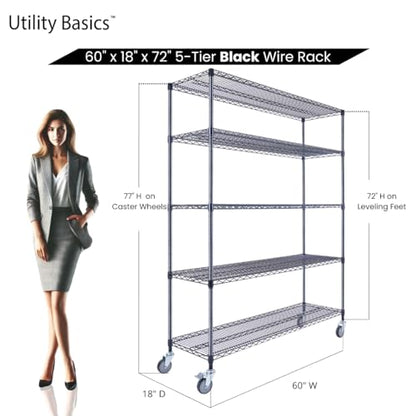 NSF Commercial 5 (60"18"x72" 5-Tier / Black)