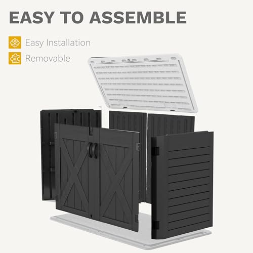 35 Cu Ft Storage Shed with Unique X (X-Shaped-35 Cu Ft / Dark Gray)