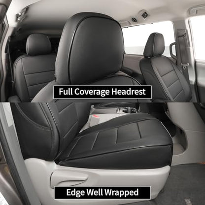 Sienna Seat Covers for 2011 (Leather(Black) / 2011-2020 7 Seats, 2nd Row Captain Seats W/Legrest)