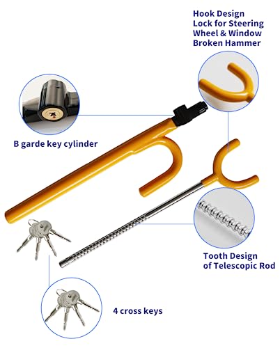 Steering Wheel Lock Anti (Two hooks / Yellow)