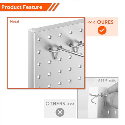 Metal Pegboard Wall Panels (Gray / 4PC)