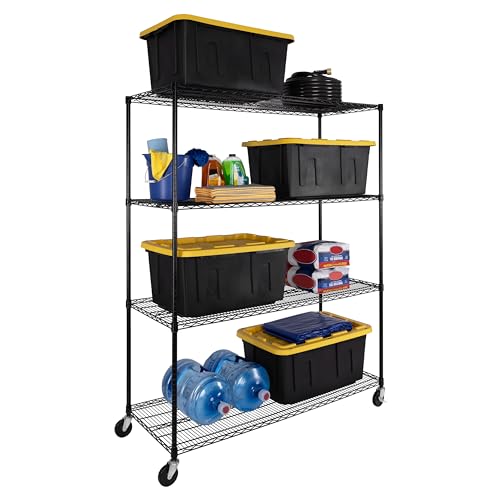 UltraDurable 4 (Black / 4-Tier Shelving, 60" W x 24" D)