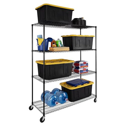 UltraDurable 4 (Black / 4-Tier Shelving, 60" W x 24" D)