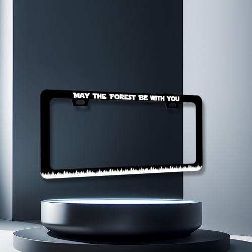Stainless Steel May the Forest Be with You License Plate Frame 12.3 x 6.3In (May the Forest be With You-02)
