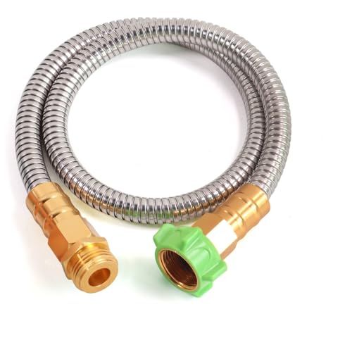Metal Short Garden Hose 3 ft (3 Feet / Style A)