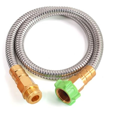 Metal Short Garden Hose 3 ft (3 Feet / Style A)