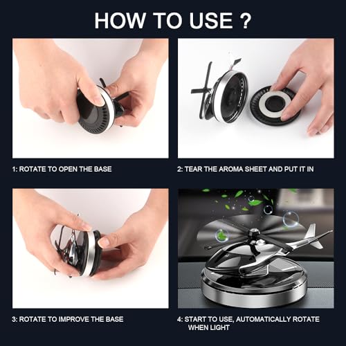 Helicopter Car Air Freshener Solar Powered Perfume Diffuser with 6PCS Cologne Fragrance Tablets Interior Decorative Accessories Smart Deodorizer For Men