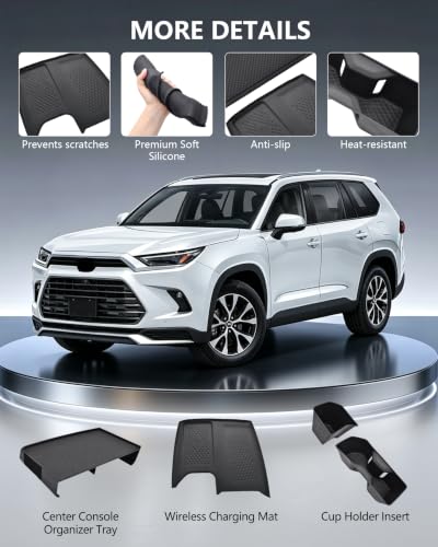 3PCS Center Console Sets for Toyota Grand Highlander 2024 (3PC For 2024-2026 Grand Highlander)